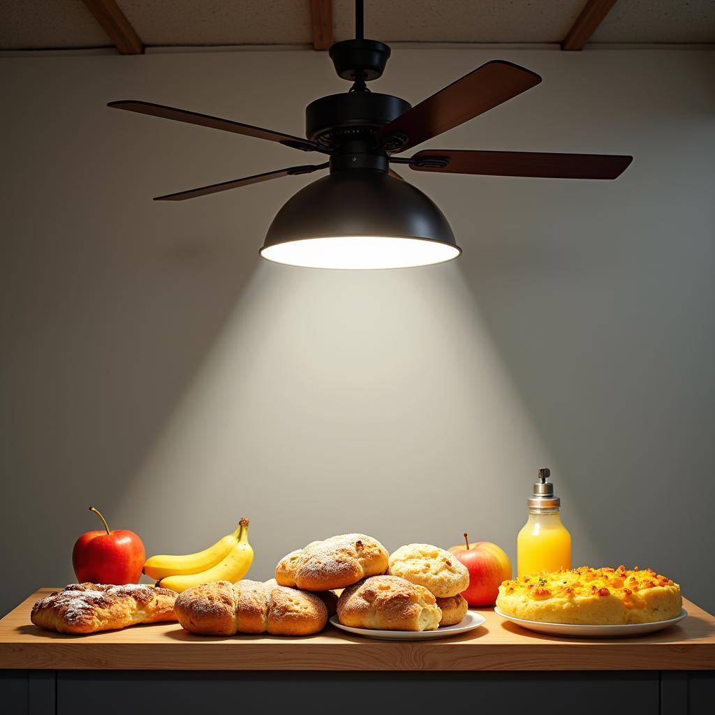 Fan exposed food products on display