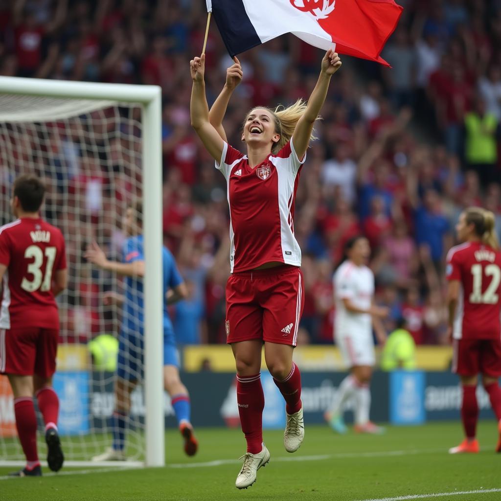 Fan Girl Celebrating a Goal