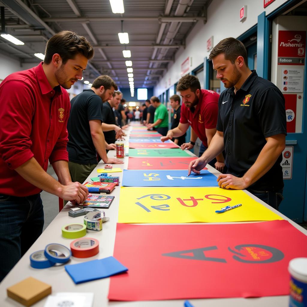 Fan Guard Preparing Tifo Display