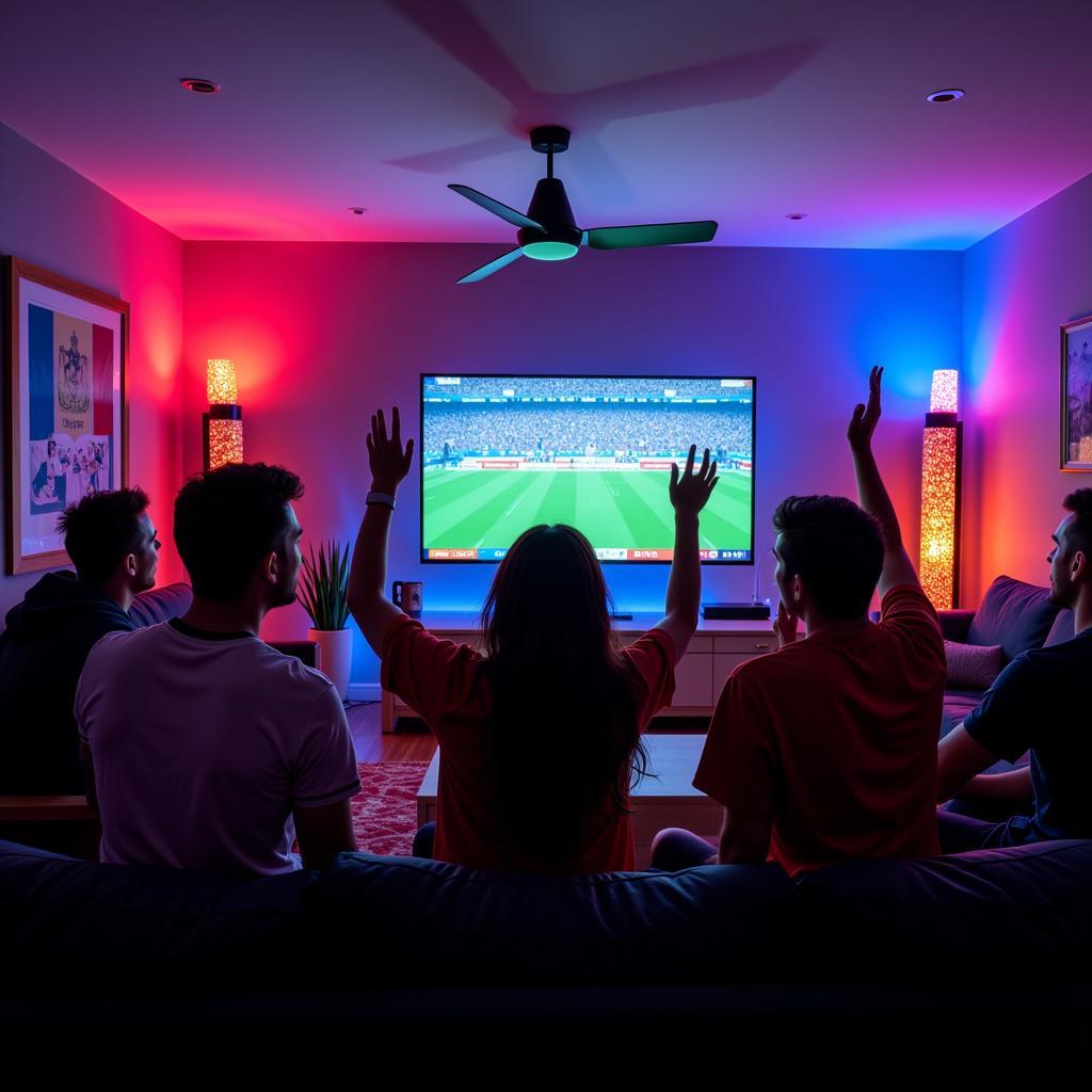 Fan LED RGB HCM Creates Vibrant Viewing Party Atmosphere