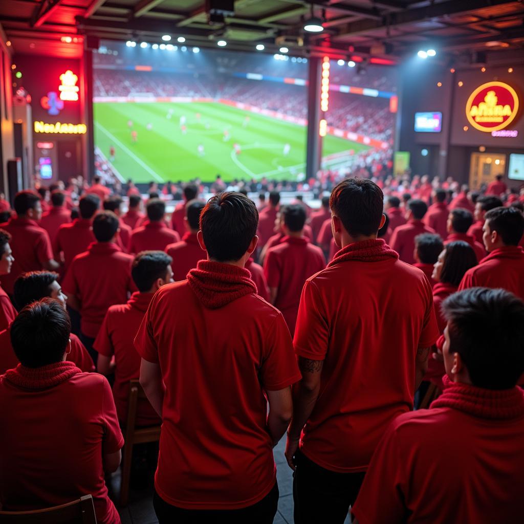 Fan Liverpool Da Nang Watching a Match Together