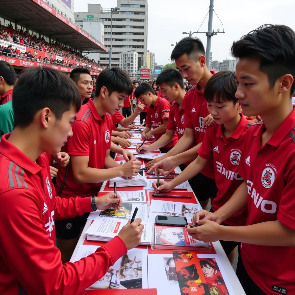 Cerezo Osaka Players at a Fan Meeting in Osaka