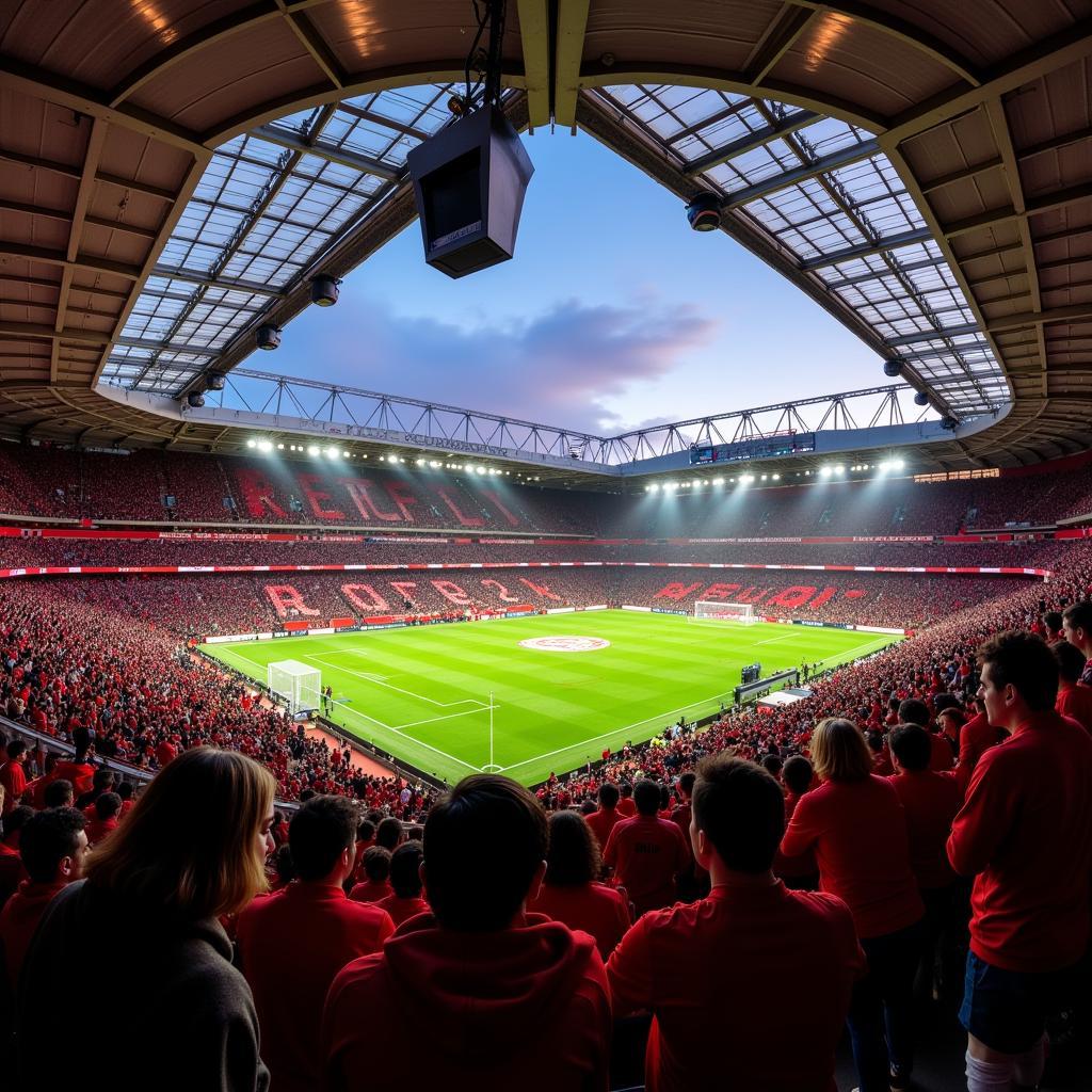 Manchester United fans at Old Trafford in 2019