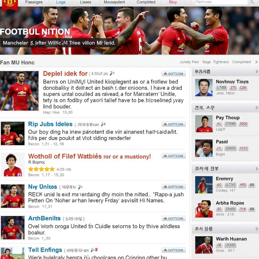 Korean Manchester United fans interacting on an online forum