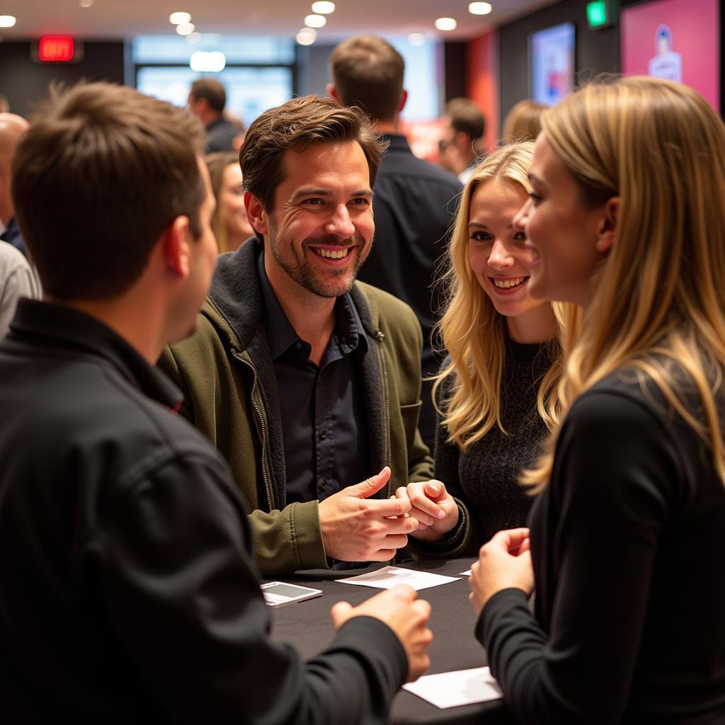 Creator interacting with fans at a Fan Only Bash