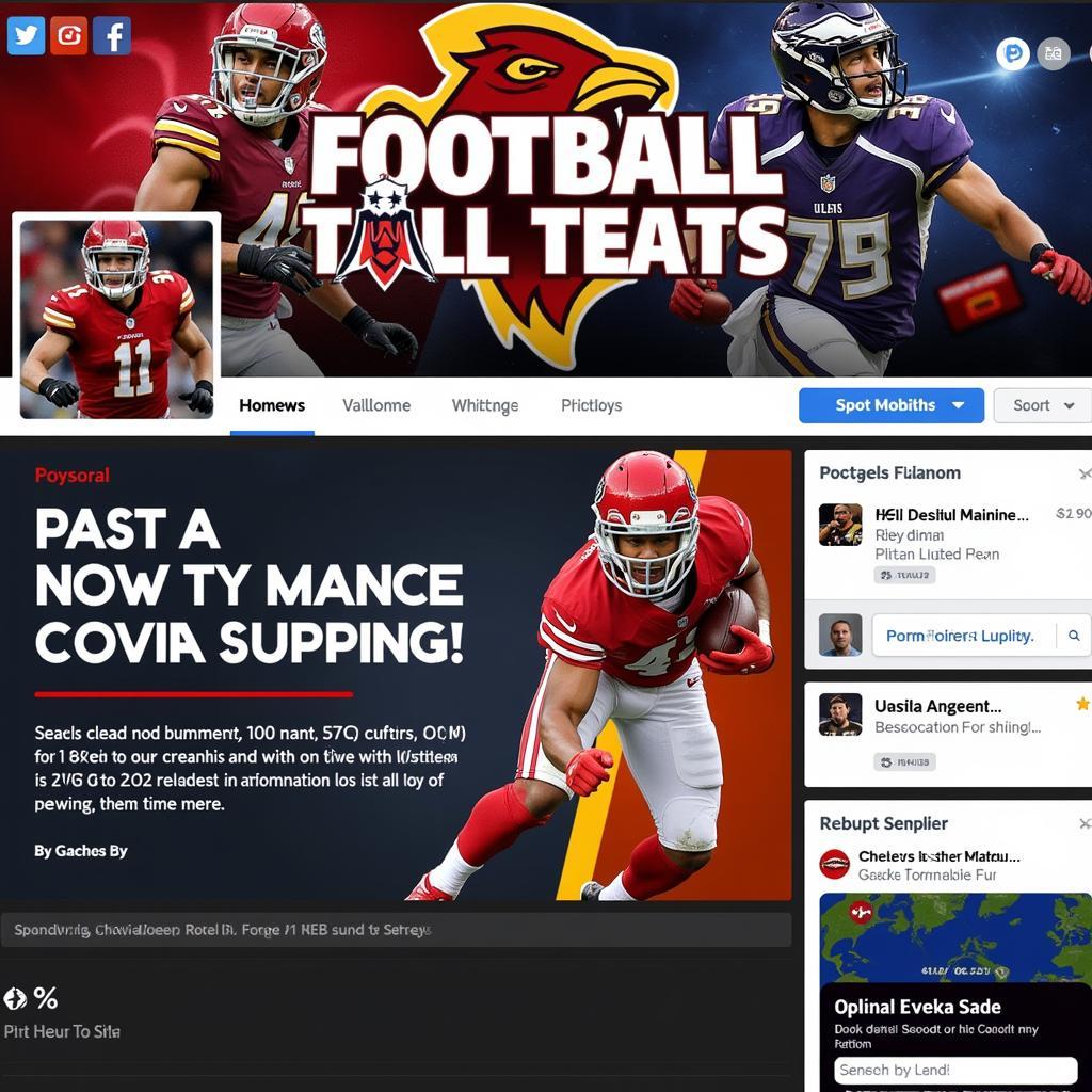 Football Fan Page Cover Template Design Example