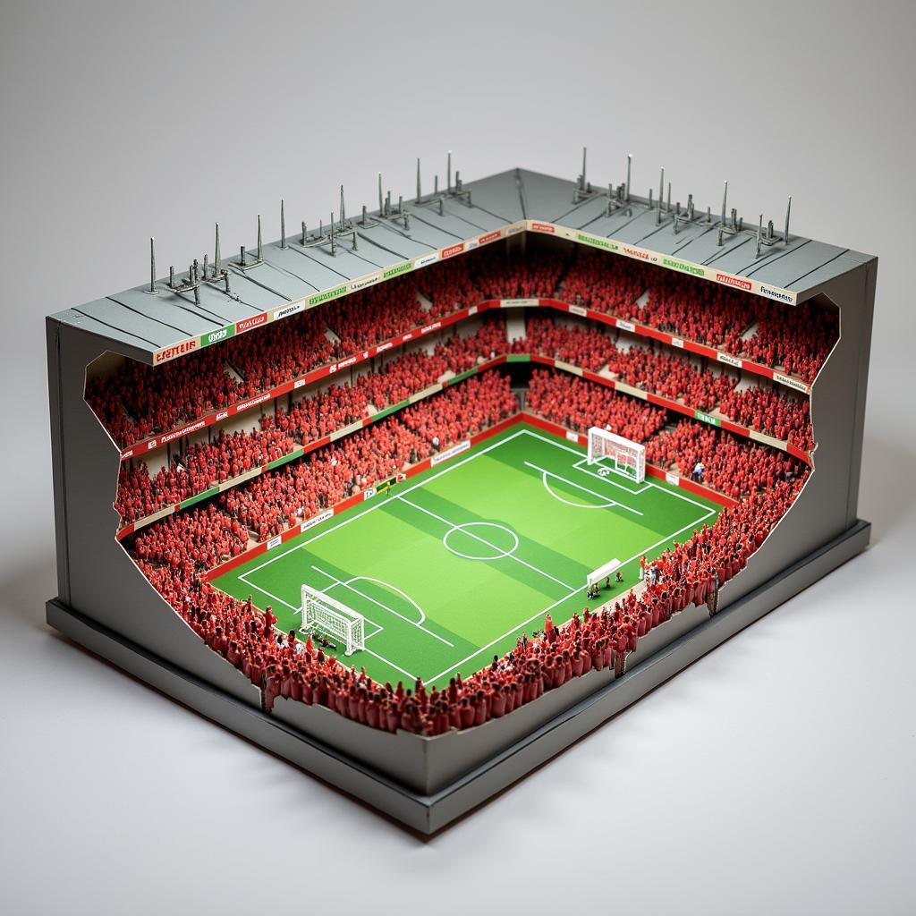 Fan paper 3D model of a stadium crowd