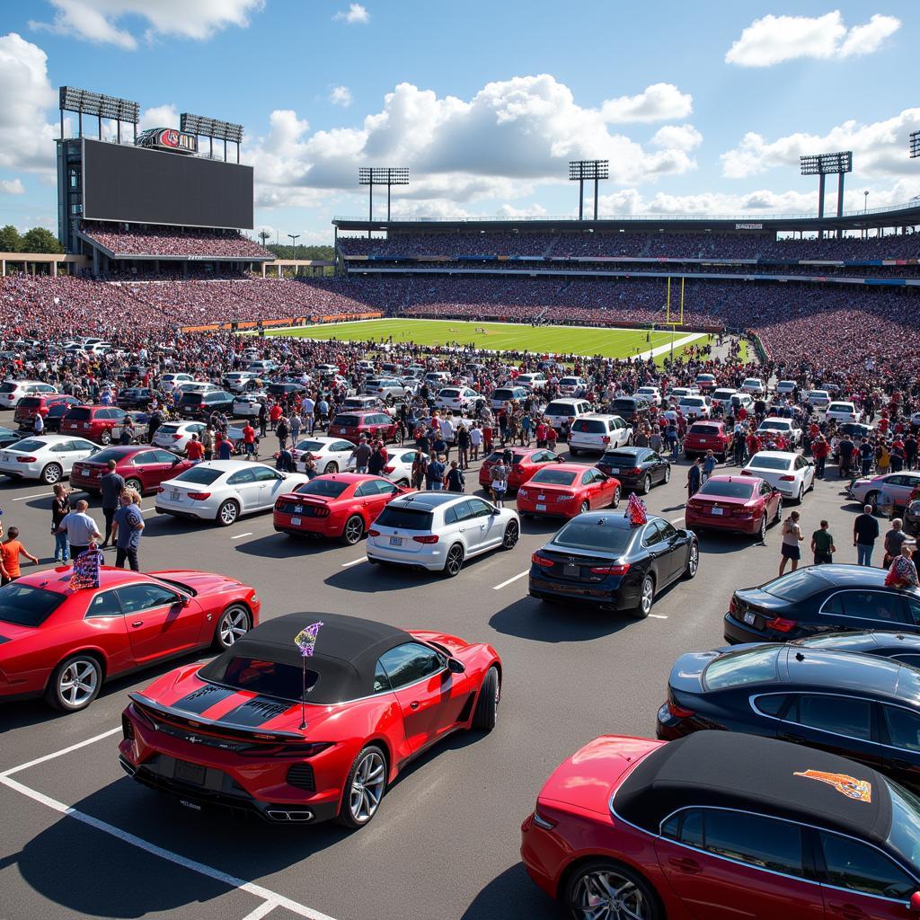 Fans Parking at Football Stadium