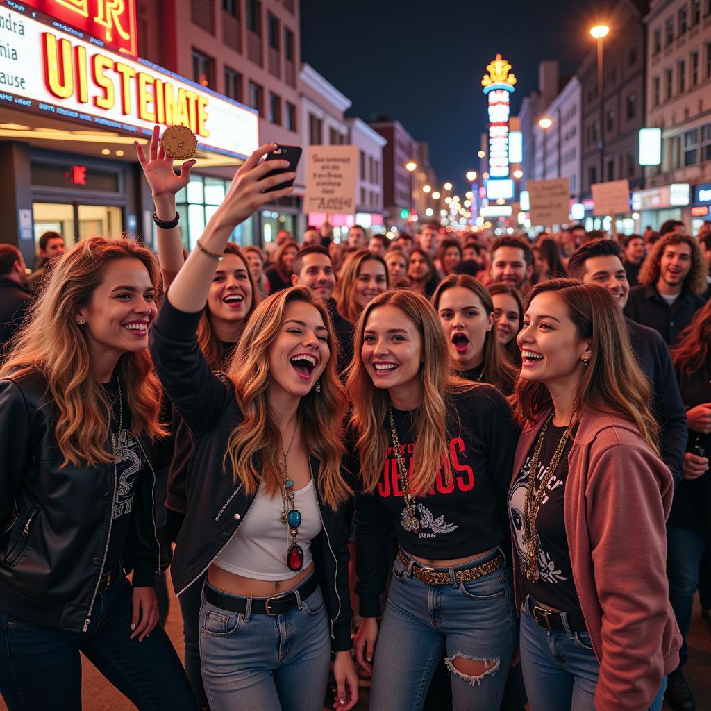 Fans Gathering Before a Concert