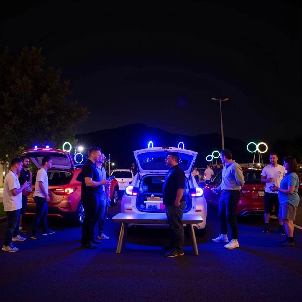 Fan Ring RGB Corona Lights at a Tailgate Party