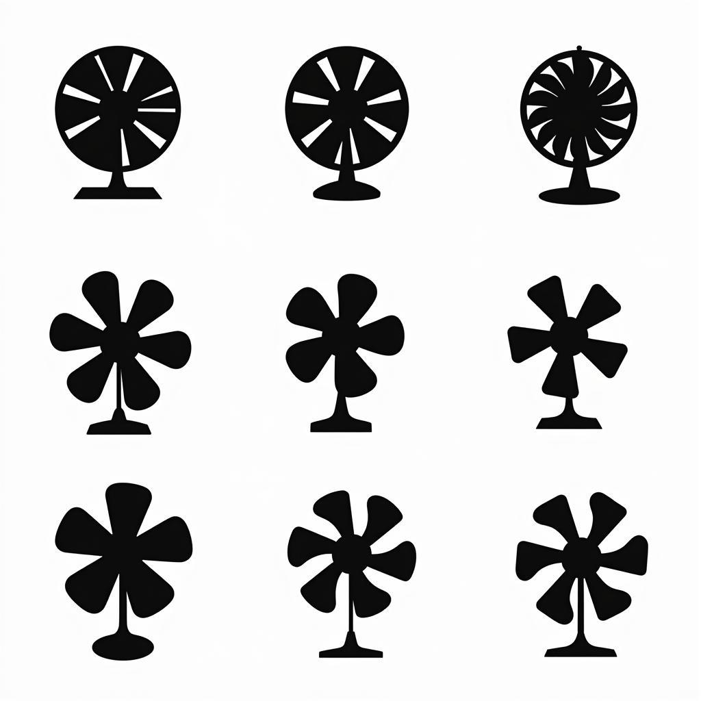 Fan silhouettes in vector and PNG format suitable for digital design and manipulation