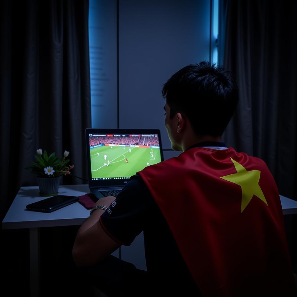 Fan Xa Watching a Football Match Online