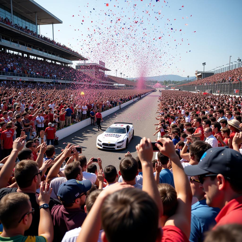 Fans Celebrating at the Finish Line