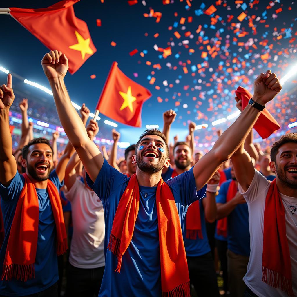 Fans Crowd Celebrating Victory