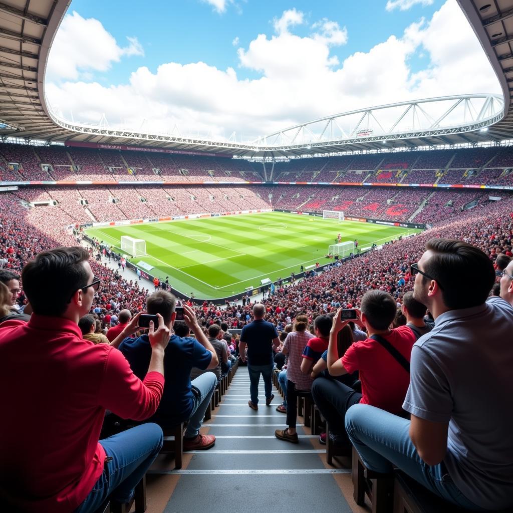 Fans Enjoying the Open-Air Stadium Experience