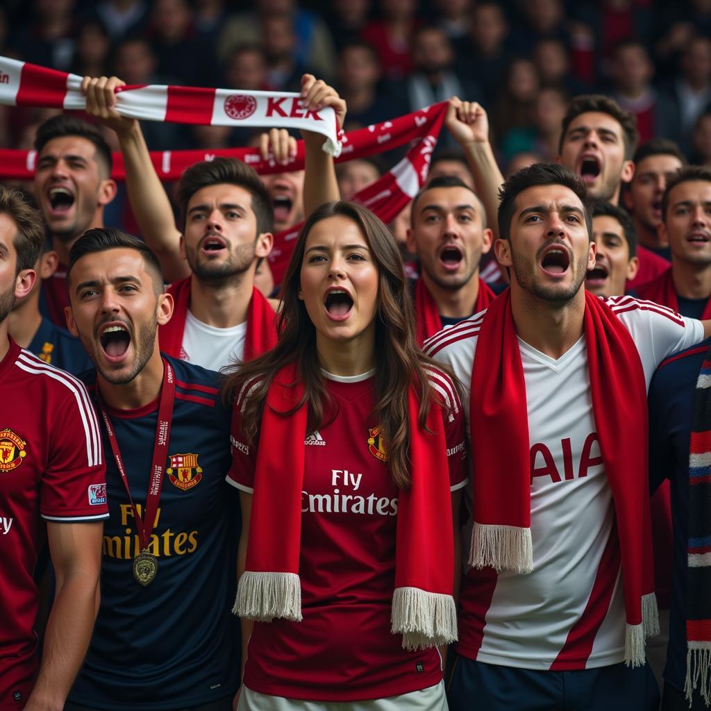 Fans singing their team anthem