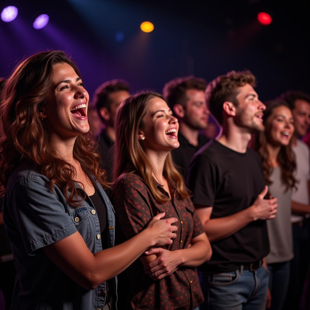 Fans Singing Together at a Concert