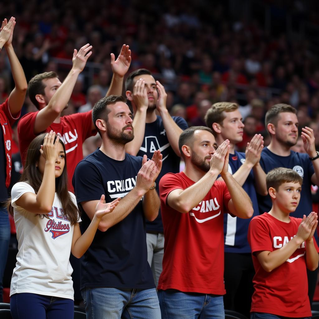 Fans supporting their team even during a loss