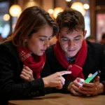 Fans Watching Football Match on Phone