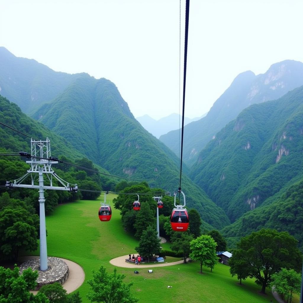 Fansipan Cable Car Seen from Webcam