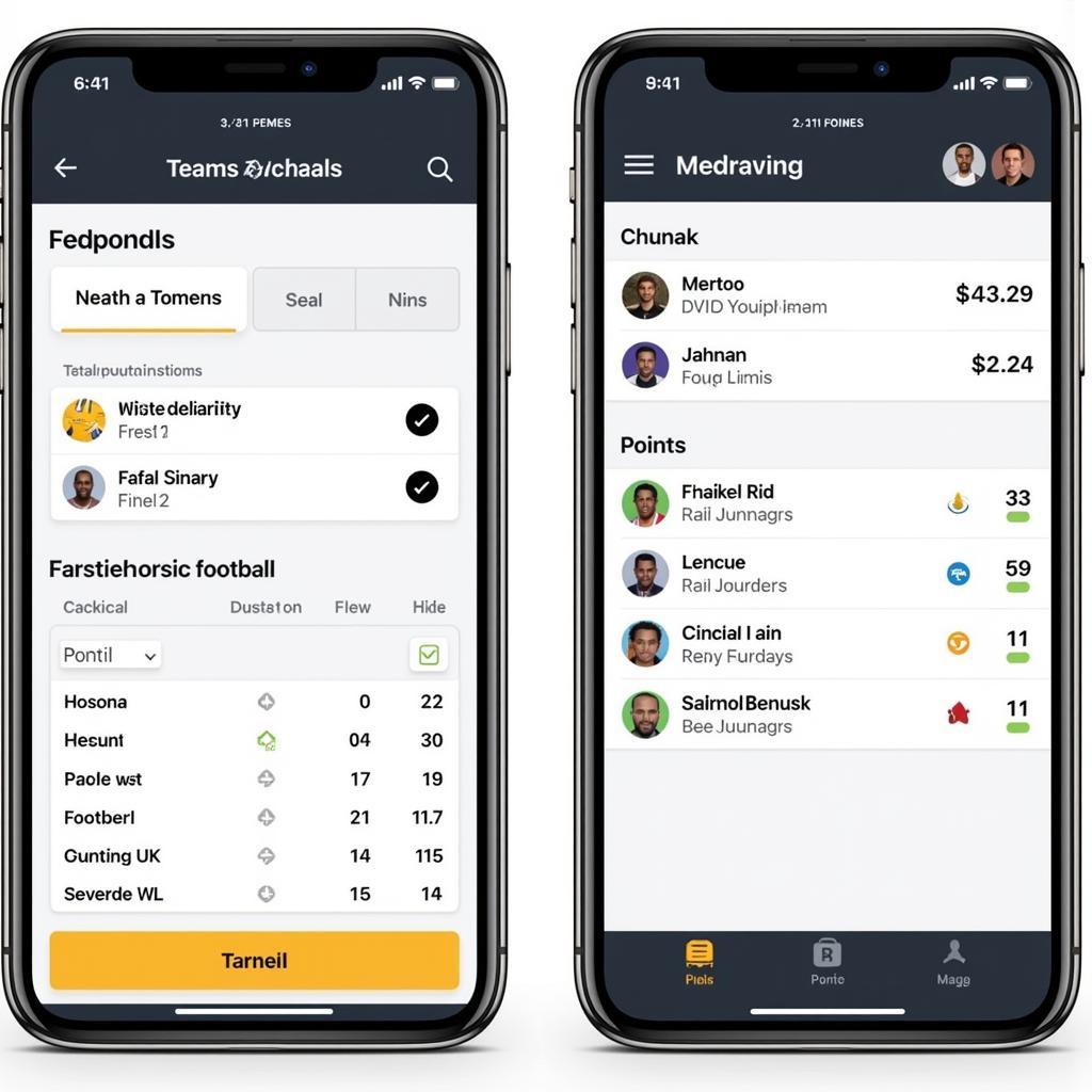 Fantasy Football App on iPhone