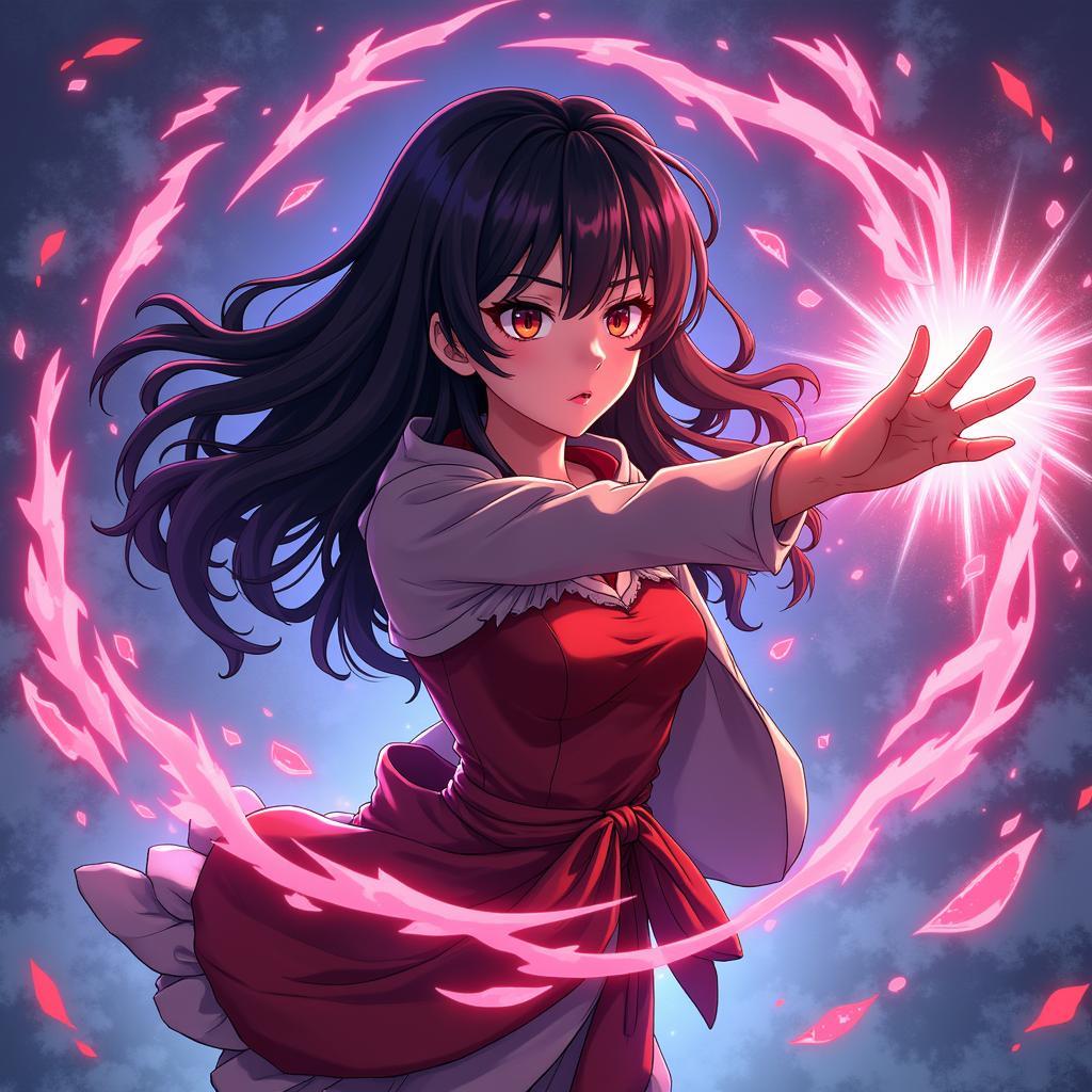 Rin Tohsaka Casting Magic in Fate Stay Night UBW