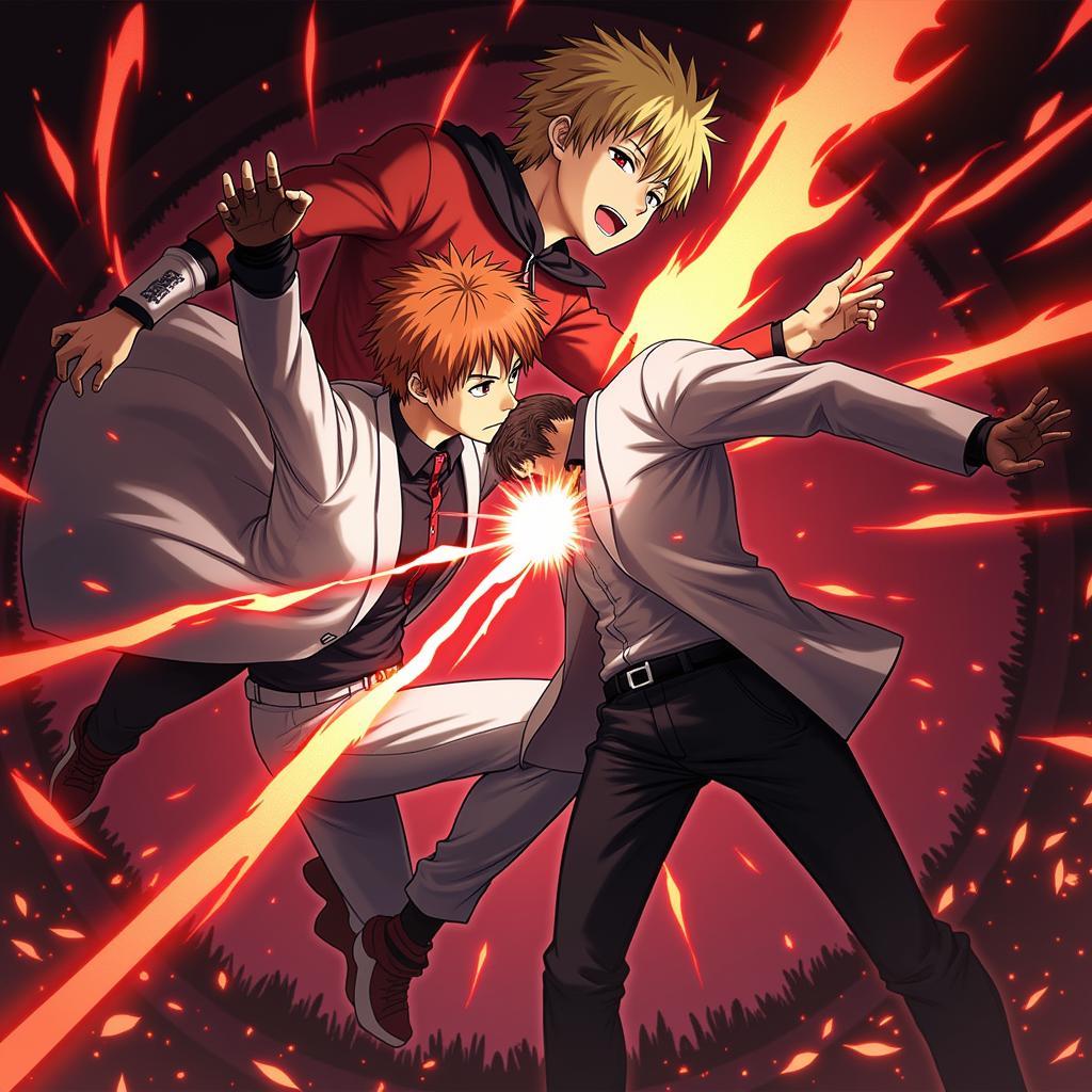 Shirou and Archer Dueling in Fate Stay Night UBW