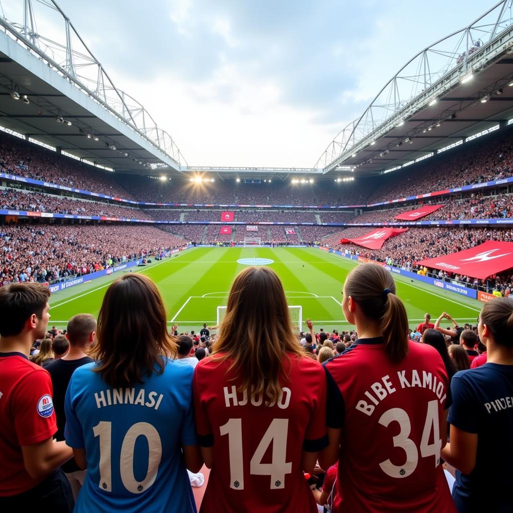 Female Fans at the Champions League Final Stadium