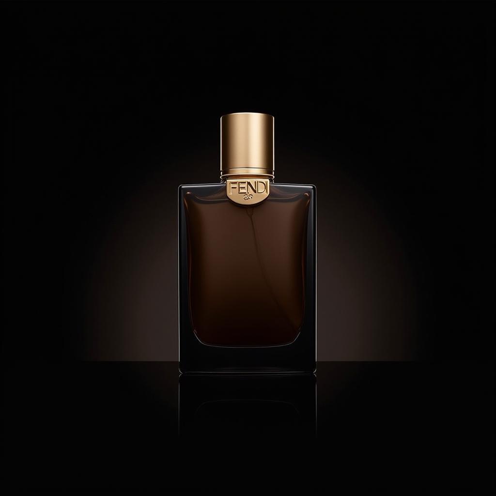 Fendi Fan di Pour Homme Assoluto bottle on a dark background