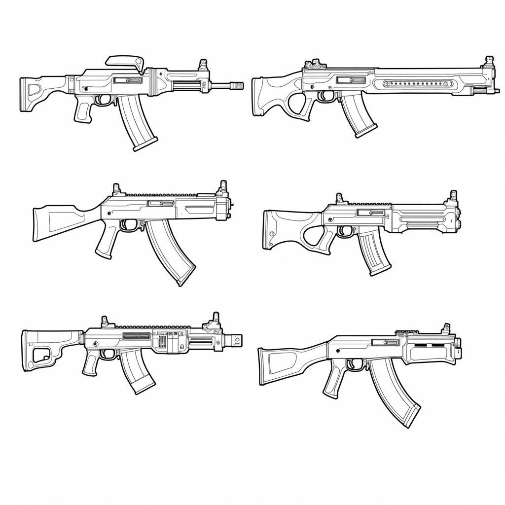 Free Fire Fan Coloring Page showcasing Weapon Skins