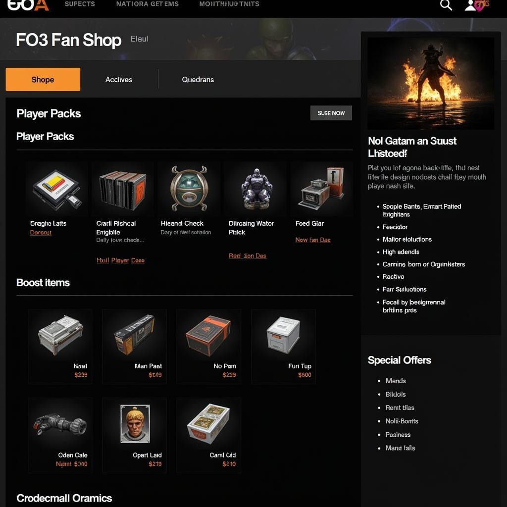 FO3 Fan Shop Interface