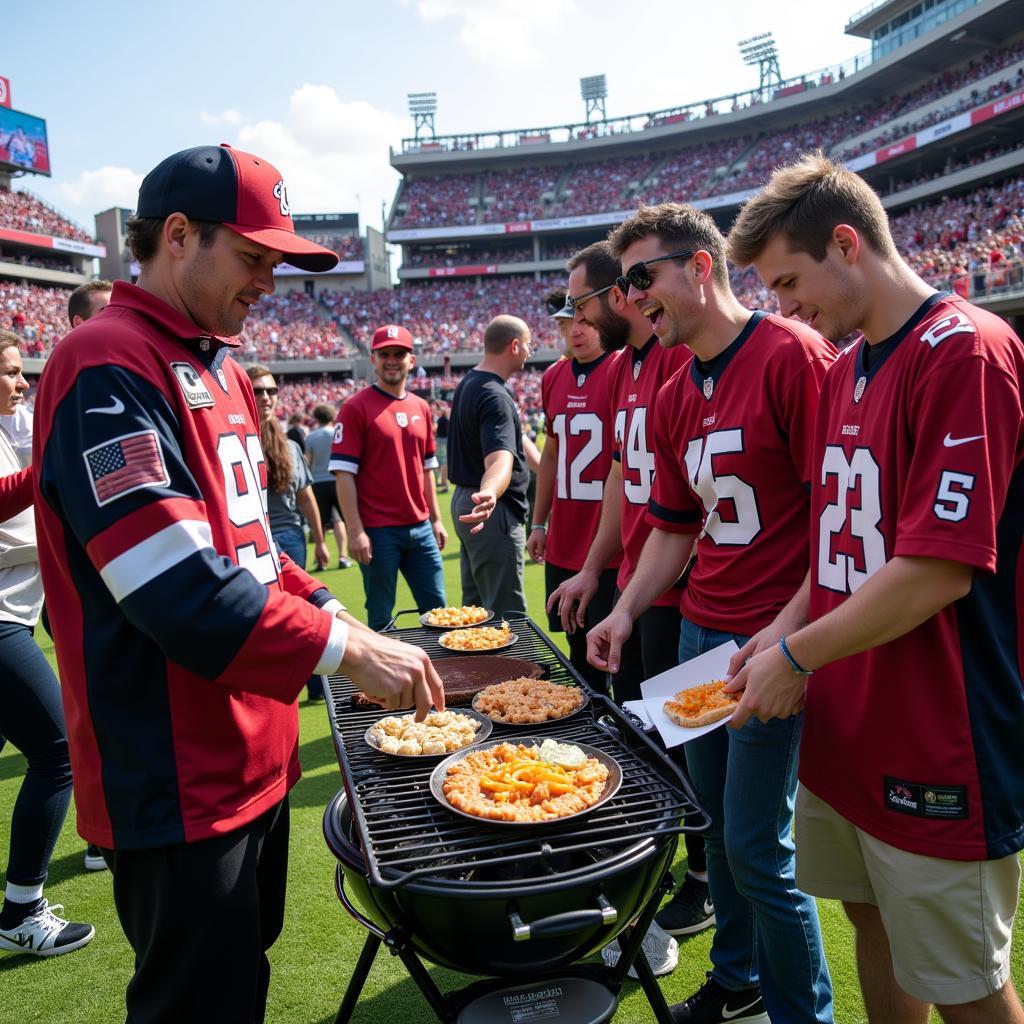 Food Fans Tailgating Before a Big Game