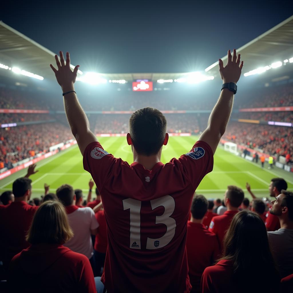 Football Fan Celebrating a Goal