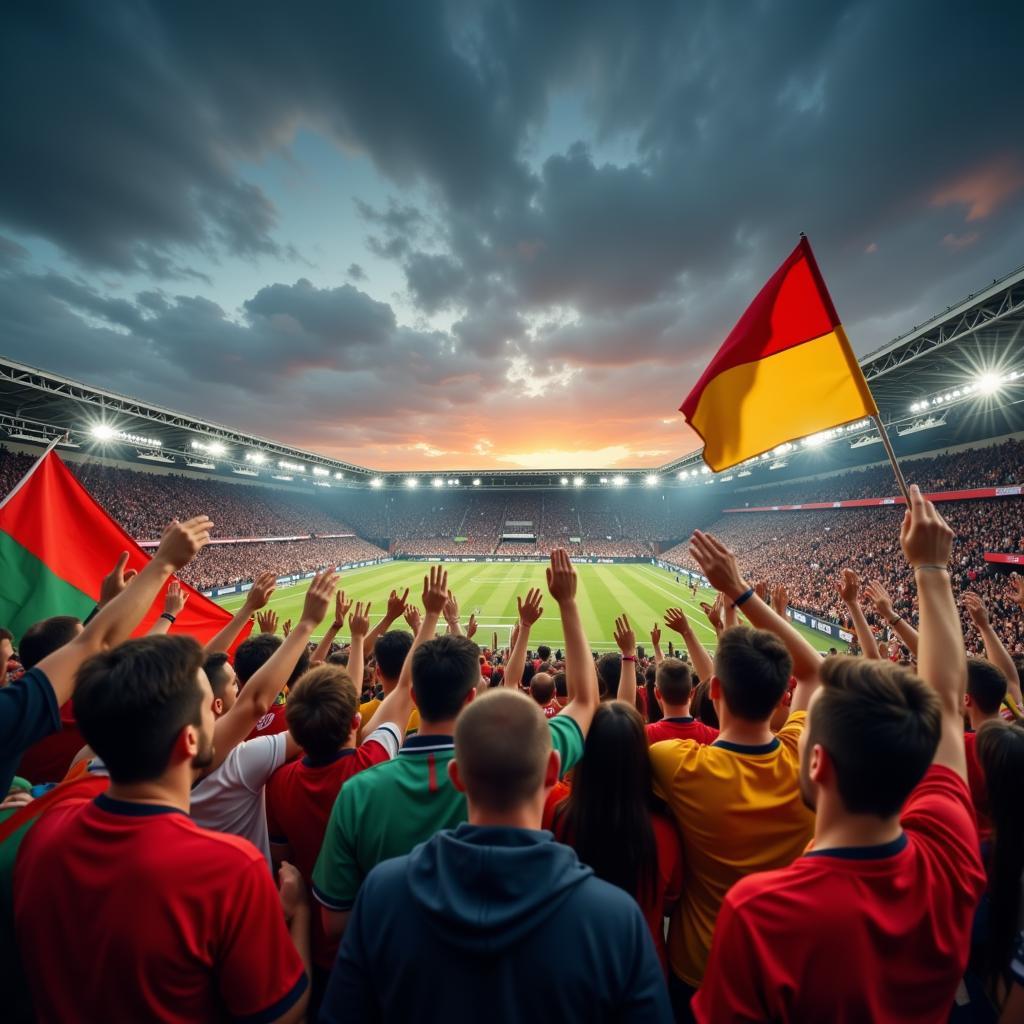 Football Fans Celebrating a Goal