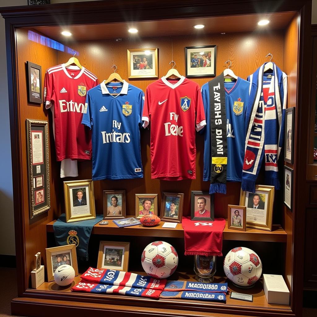 Display of Football Fan Collectibles