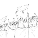 Football Fan Coloring PNG: Cheering Crowd