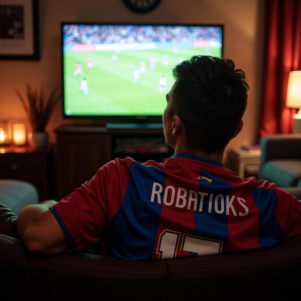 Football Fan Wearing Team Jersey