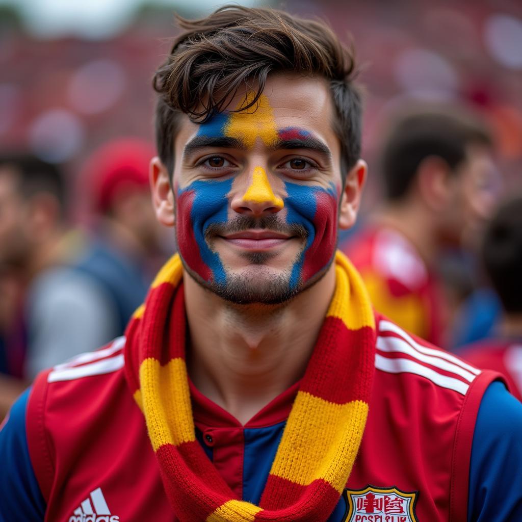 Football Fan Wearing Team Jersey