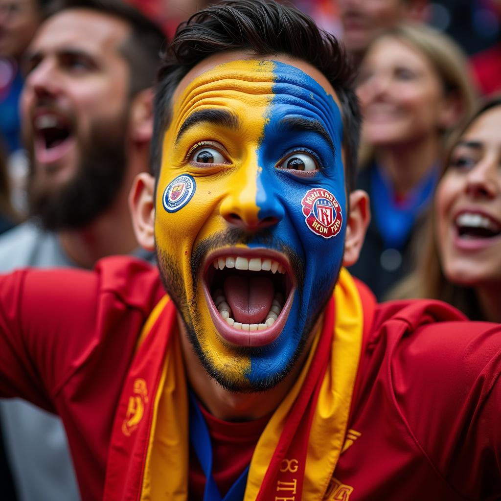 Football Fan with Face Paint