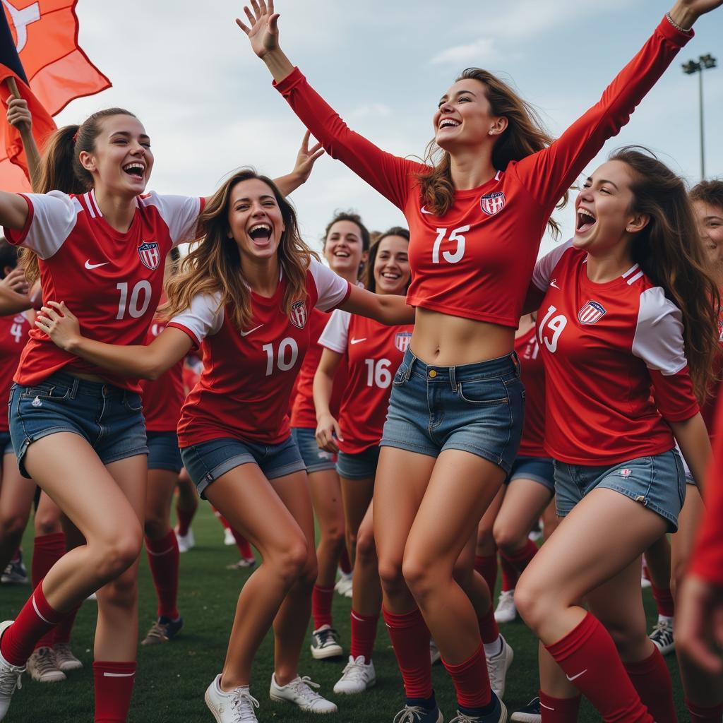 Football Fangirls Celebrating Goal