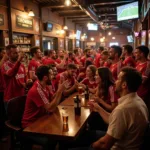 Football Fans Gathering at a Local Pub