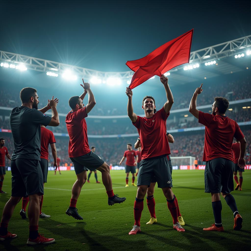 Football Fans Celebrating a Goal