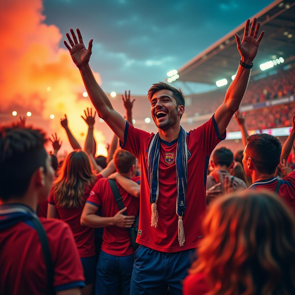 Football Fans Celebrating a Goal