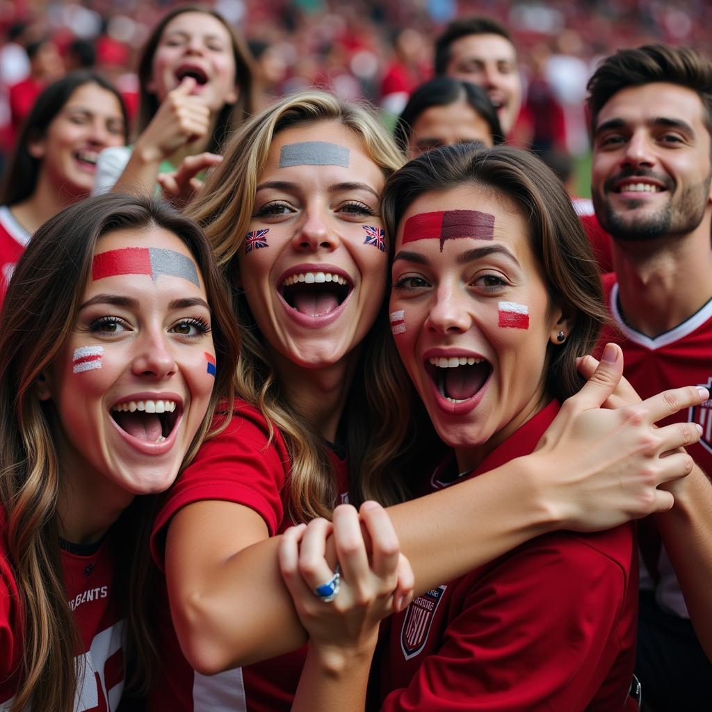 Football Fans Celebrating Together