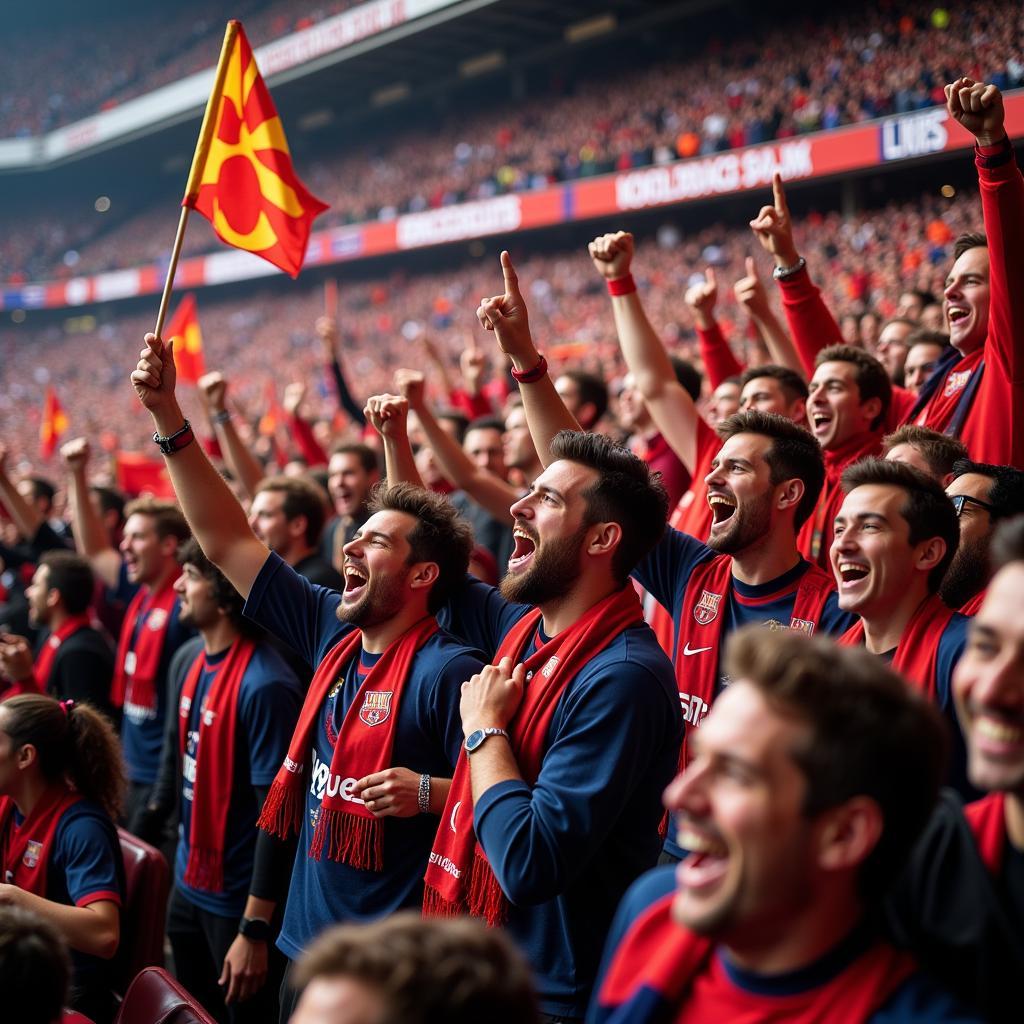 Football Fans Celebrating Victory