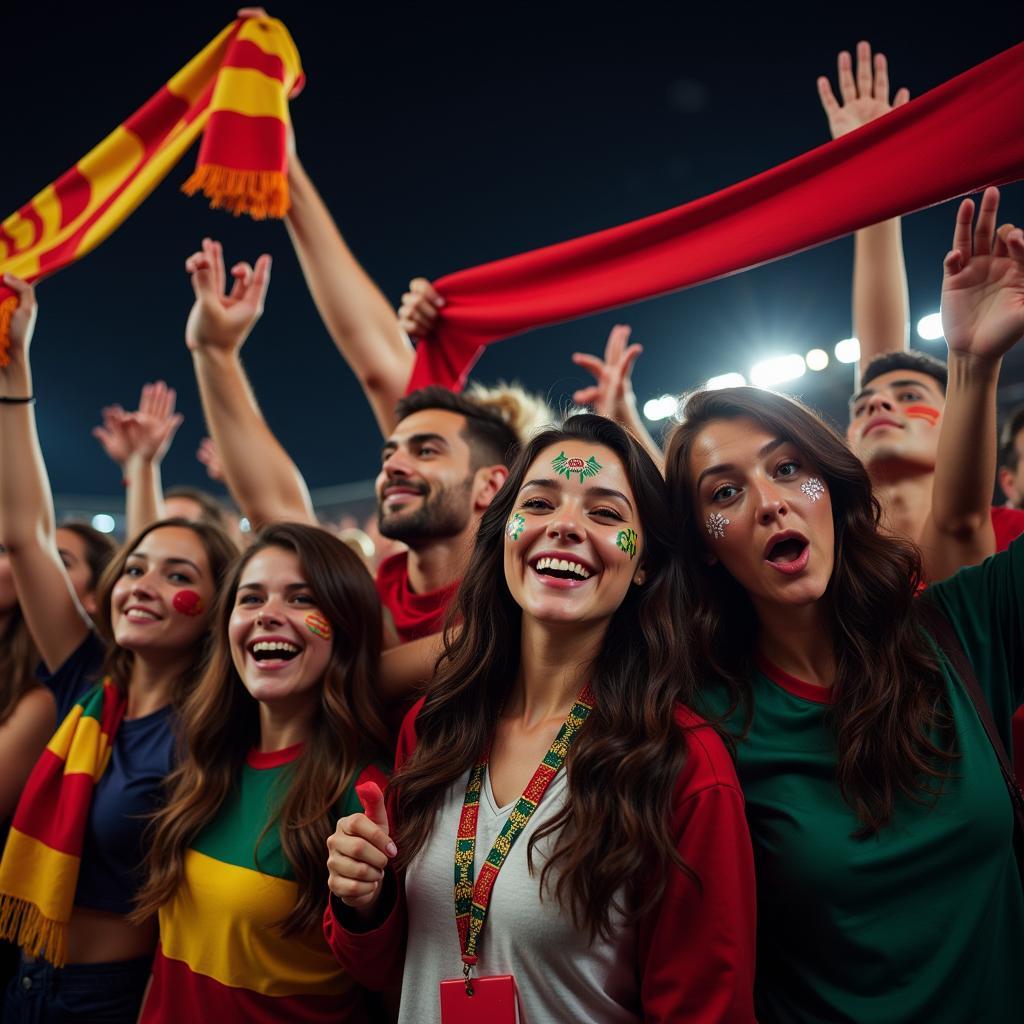 Football Fans Celebrating Victory