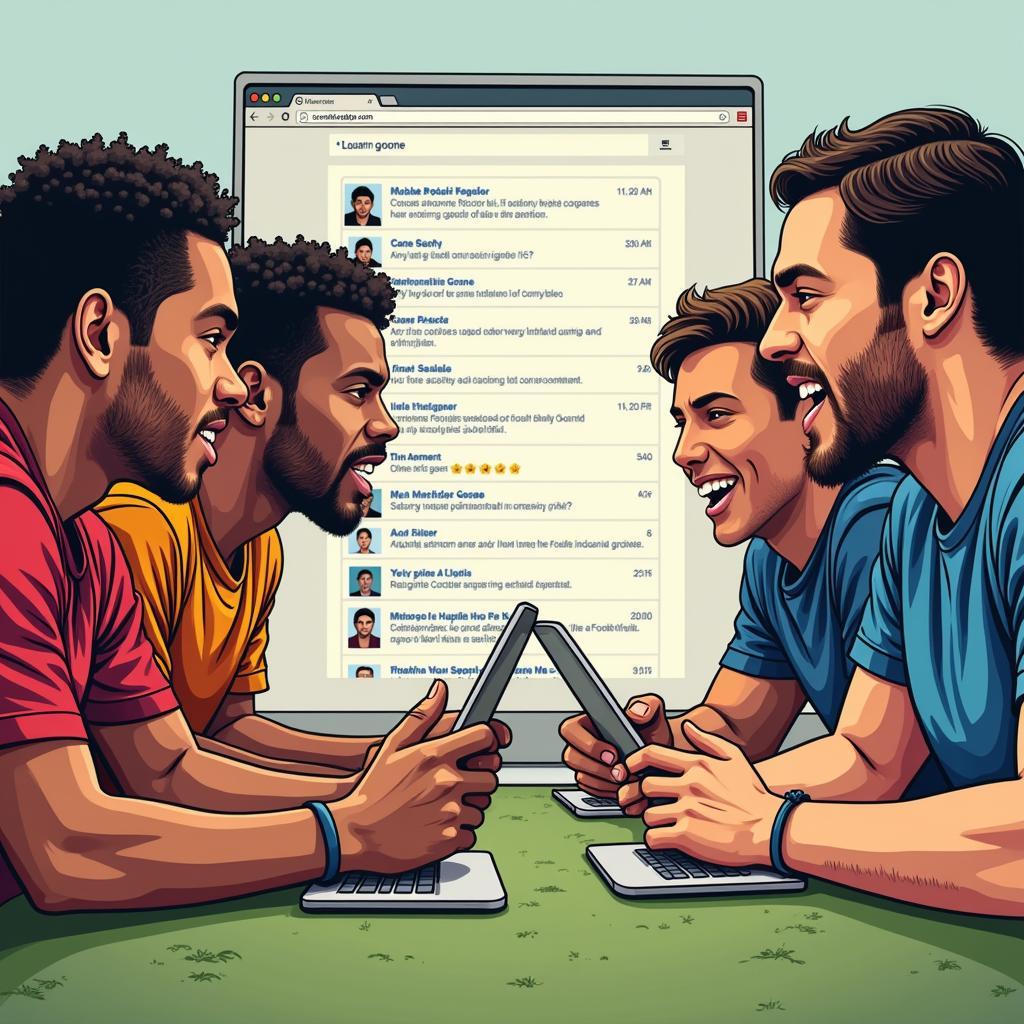 Football Fans Engaging in Lively Discussion on an Online Forum Community