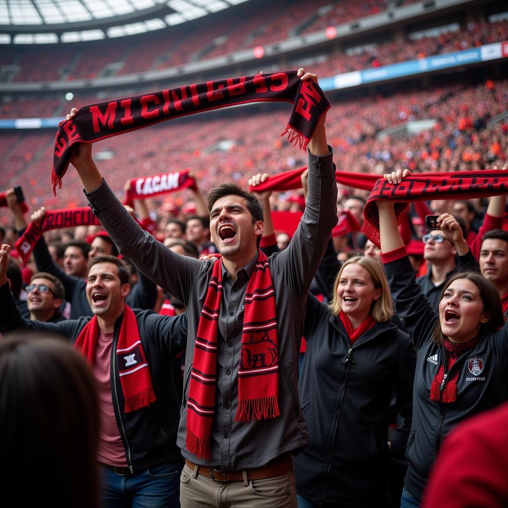 Football Fans Engaging in Pre-Match Chanting