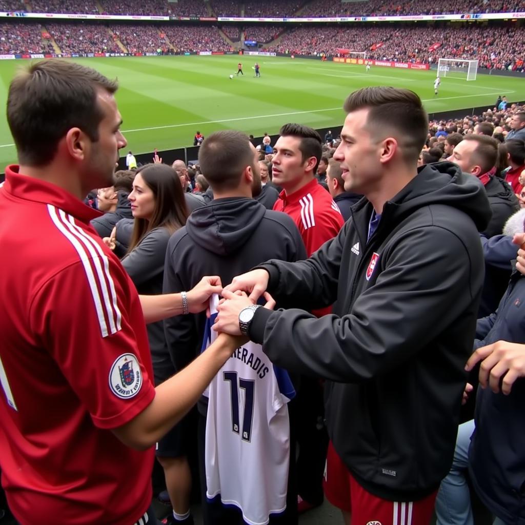 Football Fans Showing Sportsmanship