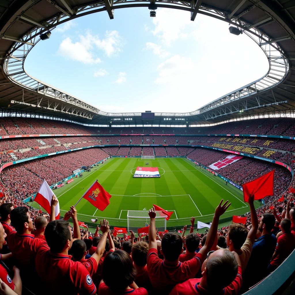 Football Fans in Stadium: Showing Support for the Global Phenomenon